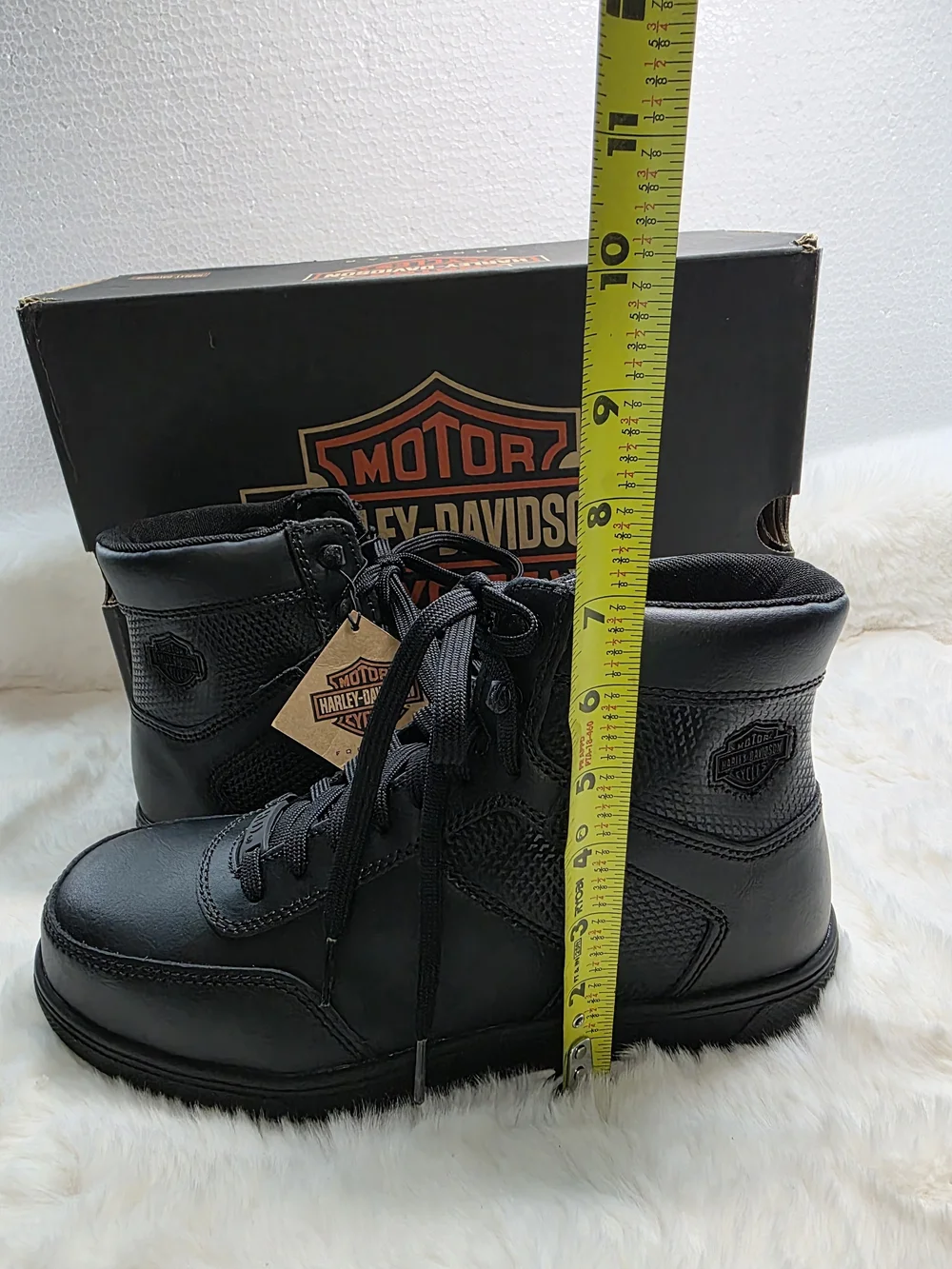 Harley‑Davidson Black Men's Leather Lace-Up Motorcycle Steel Toe Boots